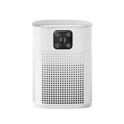 Purificateurs d'air pour chambre à coucher, purificateur d'air Hepa Honeyuan H13 pour grande pièce à la maison 600 pieds carrés, purificateurs d'air avec prise d'air à 360 °, 3 vitesses de ventilateur, filtration à 3 étapes, blanc