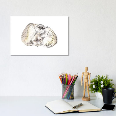 Cuddly Tabby Cats by Wandering Laur - Wrapped Canvas Painting