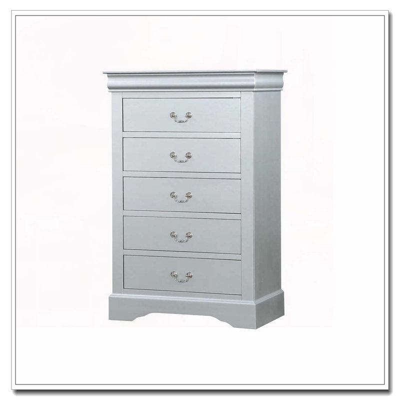 Commode 5 tiroirs, Gris
