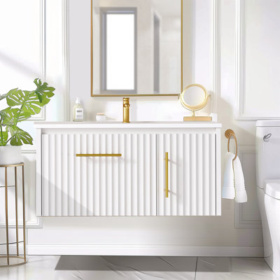 Meuble-lavabo simple 35,8 po Percer