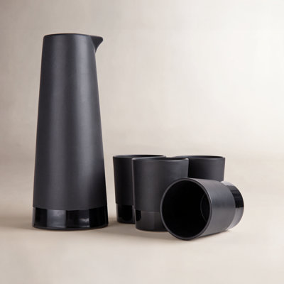 Harrison 5-Piece Stoneware Sake Set in Black