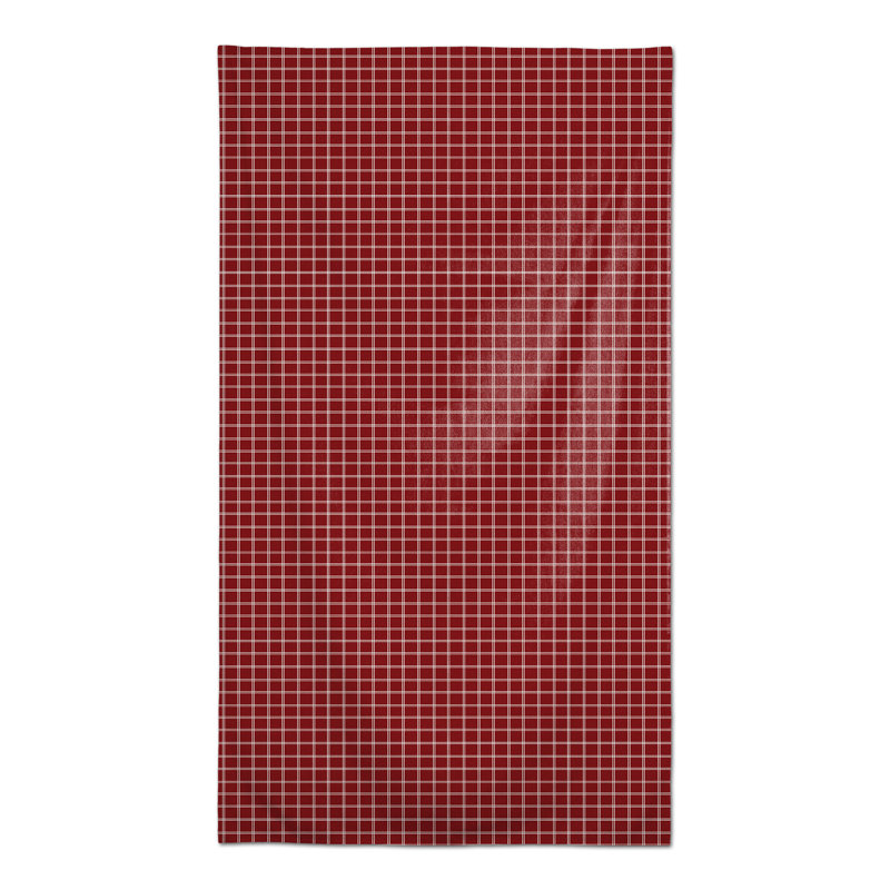 Rectangular Geometric Polyester Tablecloth, Red
