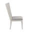 Chaise d'appoint en lin gris clair et blanc vieilli, ensemble de 2