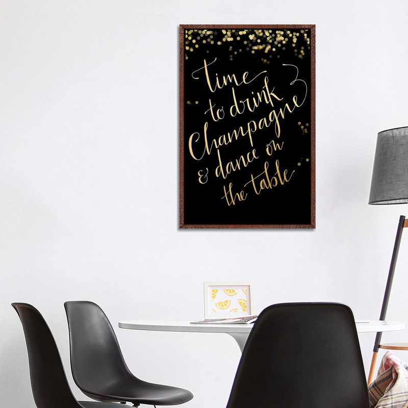 Time To Drink Champagne by Blursbyai - Gallery-Wrapped Canvas Giclée on Canvas, Classic Wood Framed, 101.6 cm H x 66.04 cm W