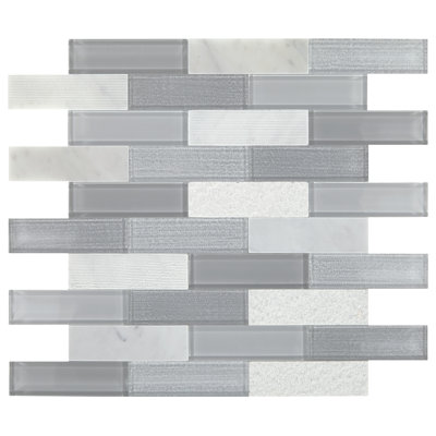Simply Stick Mosaix 1.2 in. W x 4 in. L Fireplace Surround and Shower Peel and Stick Mosaic Tile