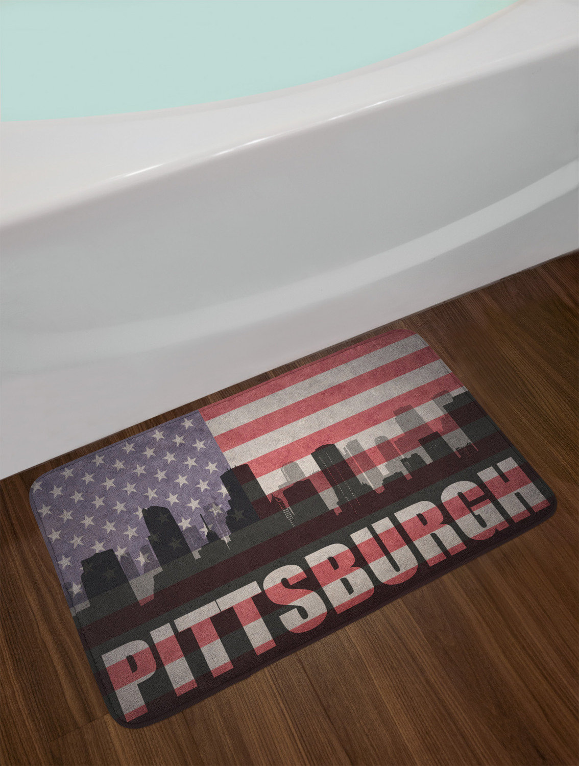 East Urban Home Grunge American Flag Bath Rug | Wayfair