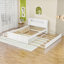 Grand lit plateforme en bois avec lit gigogne et 2 tiroirs-1081273279