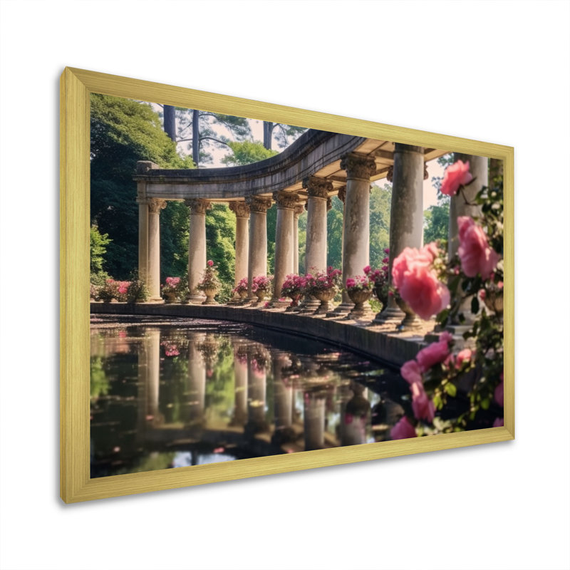 Floral Architecture Serene I - impression, H 30 po x l 40 po x P 1,5 po, Encadrement doré