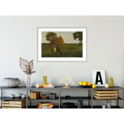 «Weaning the Calf» par Winslow Homer, impression giclée sur cadre