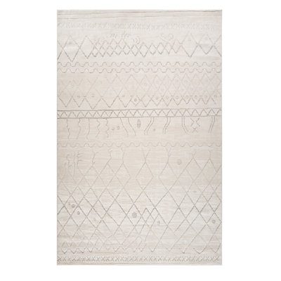 5' X 8' Gray and Beige Abstract Distressed Area Rug