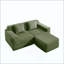 Canapé modulaire modulaire en L à 2 places sans os, canapé modulaire Cloud avec assise profonde, canapé modulaire moderne à 2 places avec coussins décoratifs et 1 repose-pieds mobile, tissu en velours côtelé-568423064-568423067-568423076