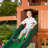 Backyard Discovery Shenandoah Cedar Wood Swing Set with Wave Slide, Clubhouse, Playhouse, and Play Kitchen