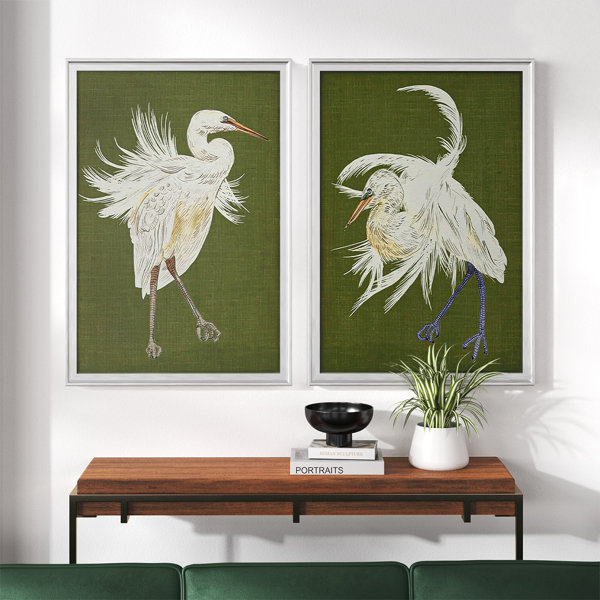 Bright Heron Bird Sketch II Wrapped Canvas Giclee Art Print Wall Art - Wall  Decor - Artwork