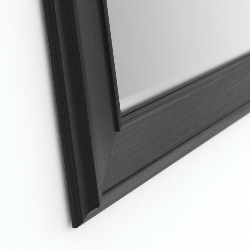 Miroir de salle de bain biseauté Deluxe, 41,34 po x 29,33 po, Noir mat