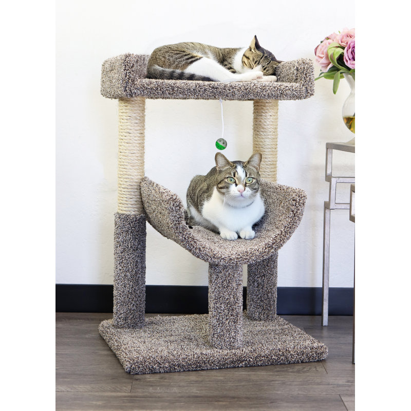 New Cat Condos 30″ Cat Tree with Window Perch & Sisal Posts, Speckled