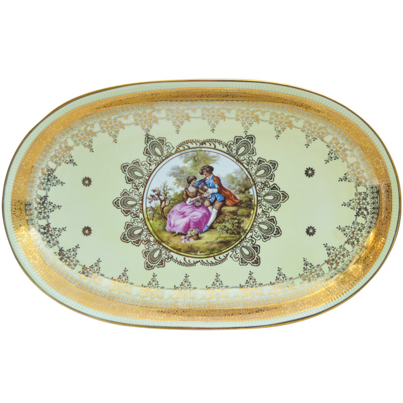 Assiette décorative en porcelaine faite à la main