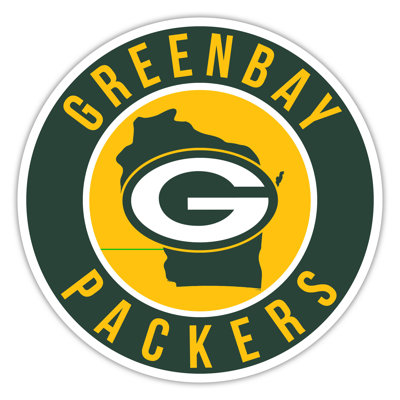 Green Bay Packers Bright Line - 16" Circle With State