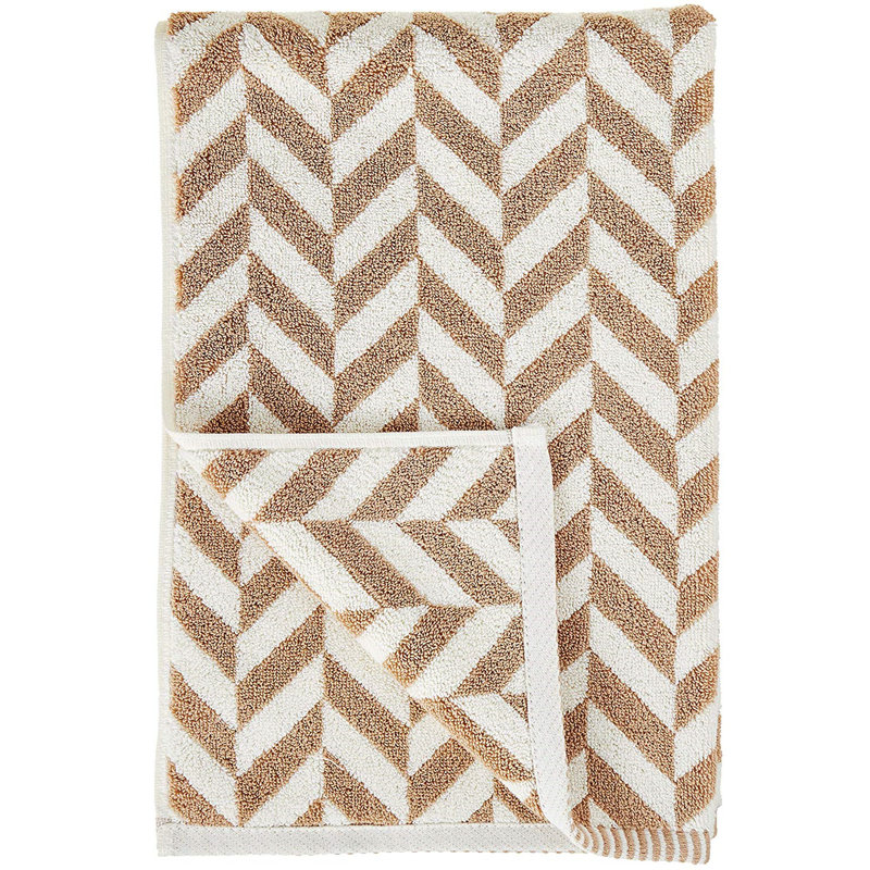 Schlueter Plush Hand Towel, Brown/White