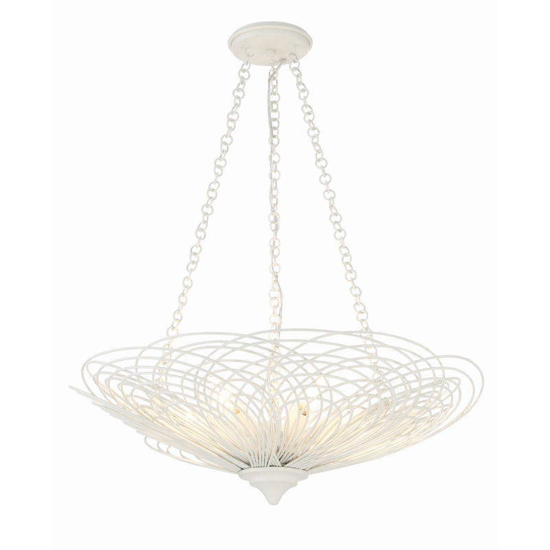 Ethin 6 - Light Dimmable Globe Chandelier, Matte White 