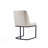 Serena Modern Vegan Leather Upholstered Steel Solid Back Dining Side Chair in Ivory-747338512