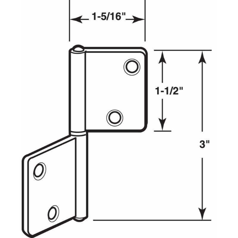 Charnières de porte pliante Prime-Line, style non-mortaise, laiton plaqué (1 paire)