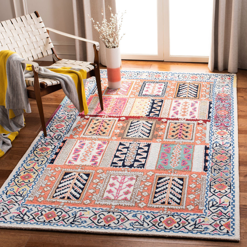 Pimm Hand Tufted Wool Oriental Rug, Rectangle 4' x 6'