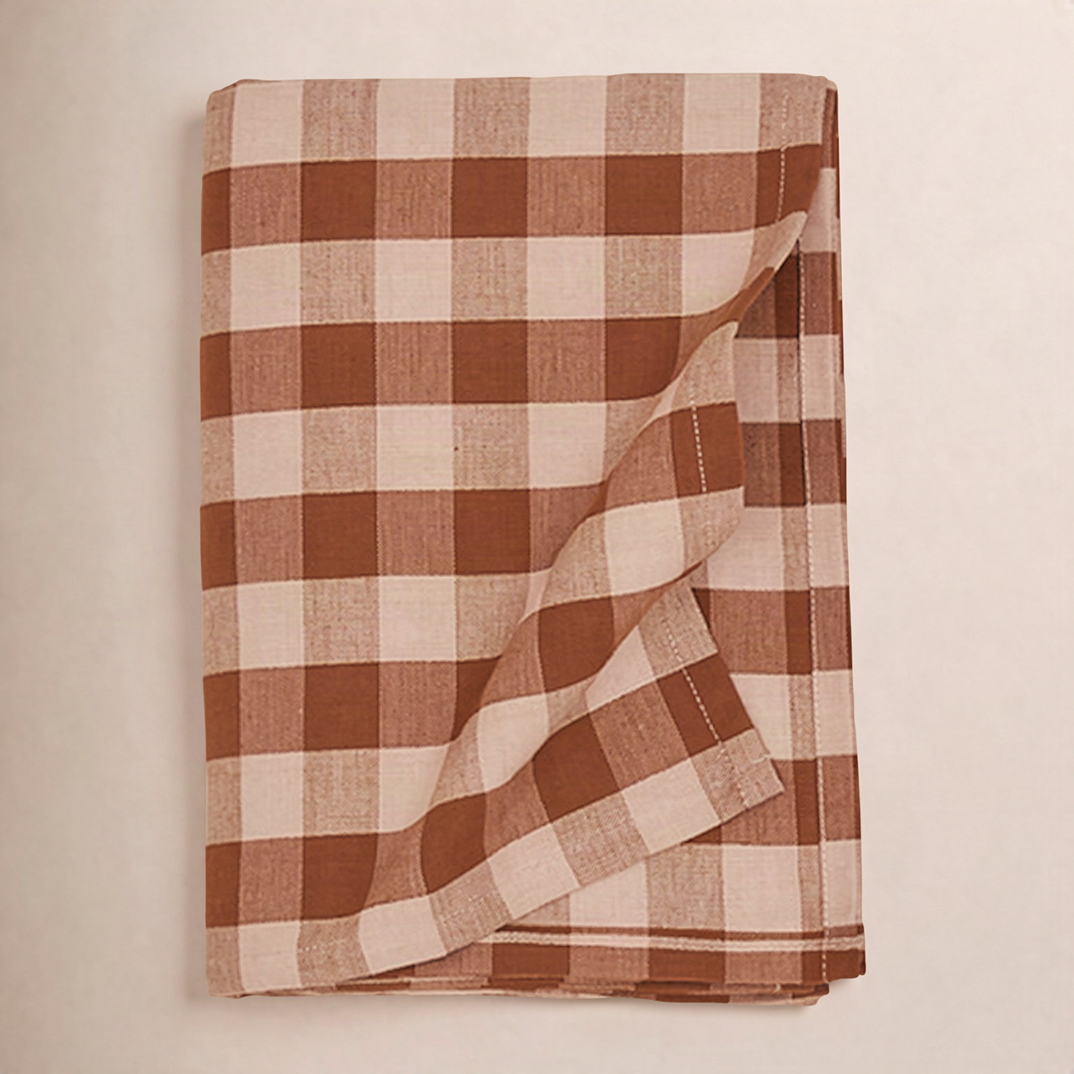 Essential Gingham Tablecloth, Blush/Terracotta