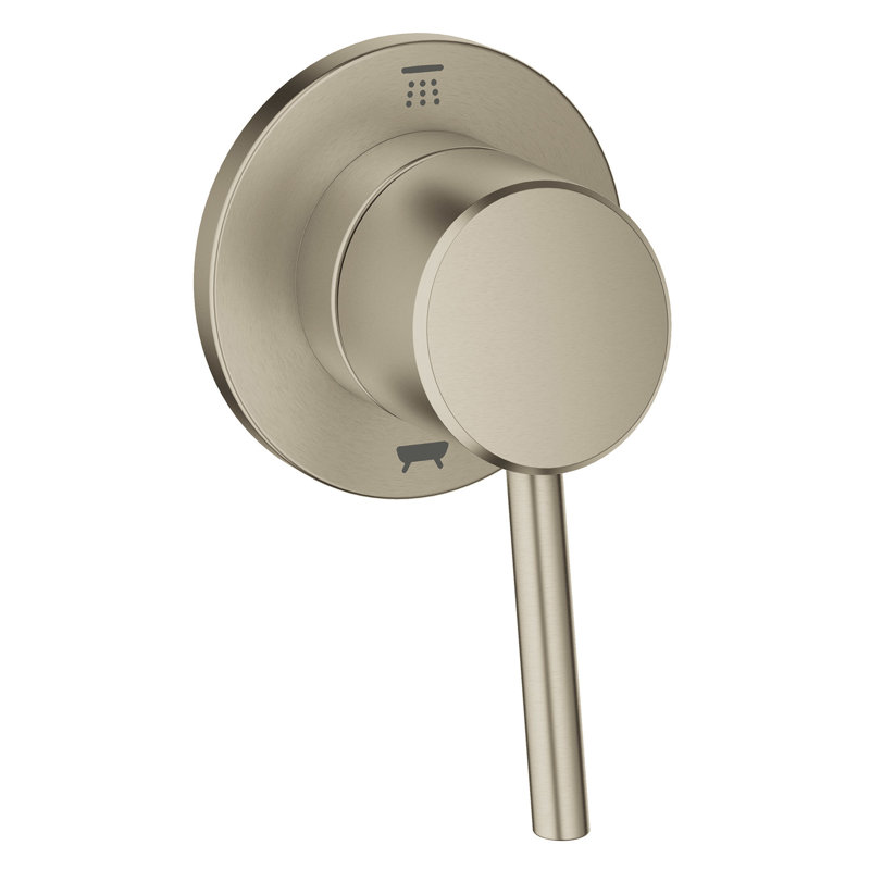 Garniture de robinet de douche à inverseur à 2 voies à poignée simple Concetto ™, Nickel brossé