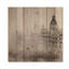 Architecture historique de Madrid sous la pluie I - Impression sur bois gris industriel sur bois de pin naturel-1973743509