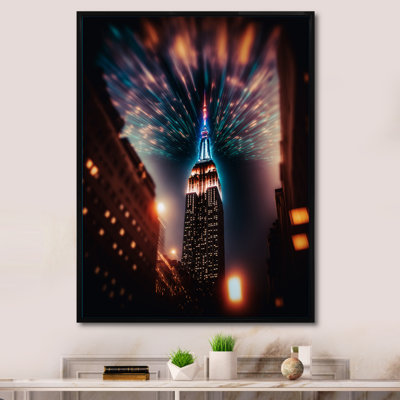 «Empire State Building Tilt Shift in the Night Lights», reproduction sur toile