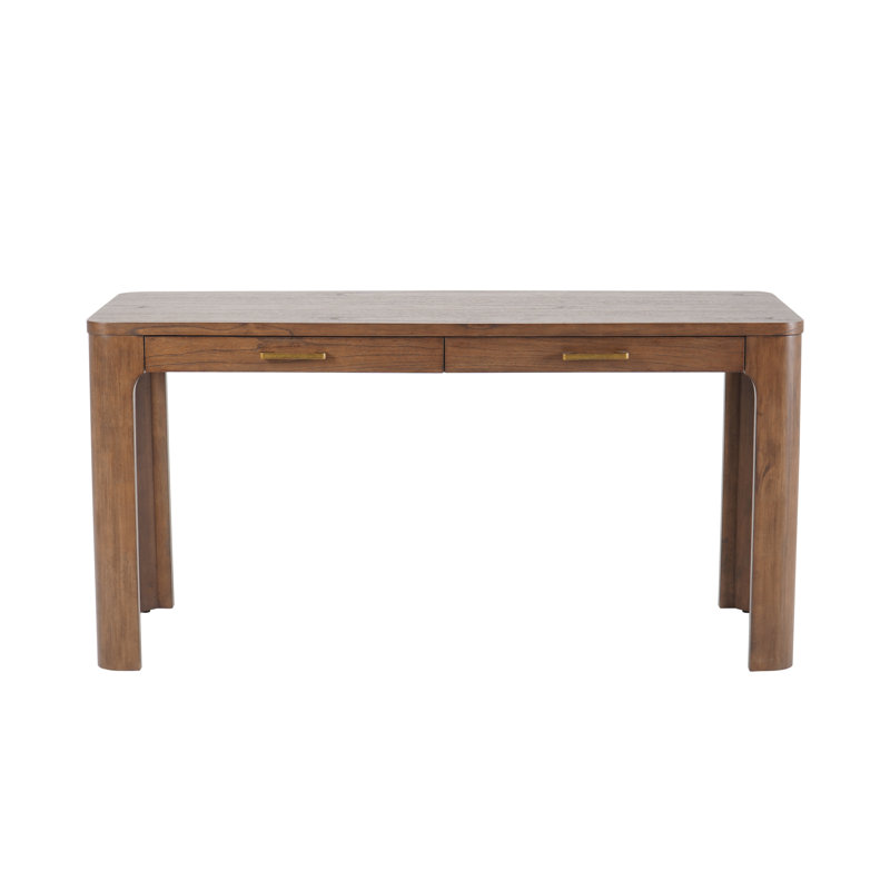 Trevin Wooden Writing Desk With Drawer, 30" H x 60" W x 21" D , Walnut