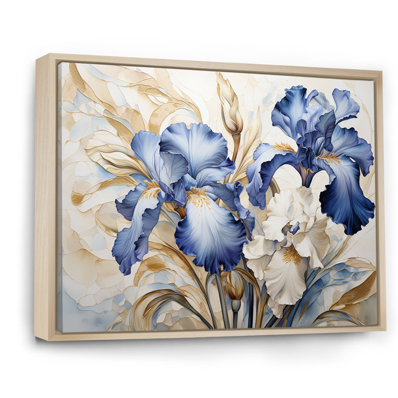 Minimalisme sérénade d'iris sur toile, H 12 po x l 20 po x P 1 po, Cadre naturel flottant