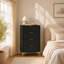 Commode 4 tiroirs, commode, commode de chambre à coucher - noir-1925313839