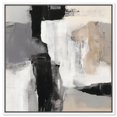 "Shades of Gray II", impression sur toile par Art Remedy, cadre blanc, 24 x 24