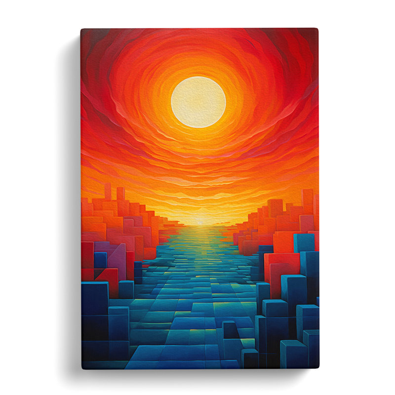 Sunset Orphism - Wrapped Canvas, 50cm H x 35cm W x 3cm D