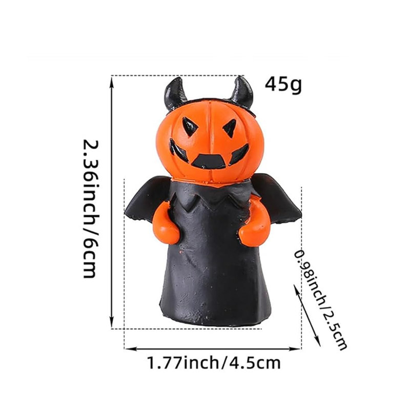 1 mini décoration de statue de citrouille d'Halloween, décoration de forme fantôme pour la fête d'Halloween, décoration de maison hantée, fantômes de citrouille