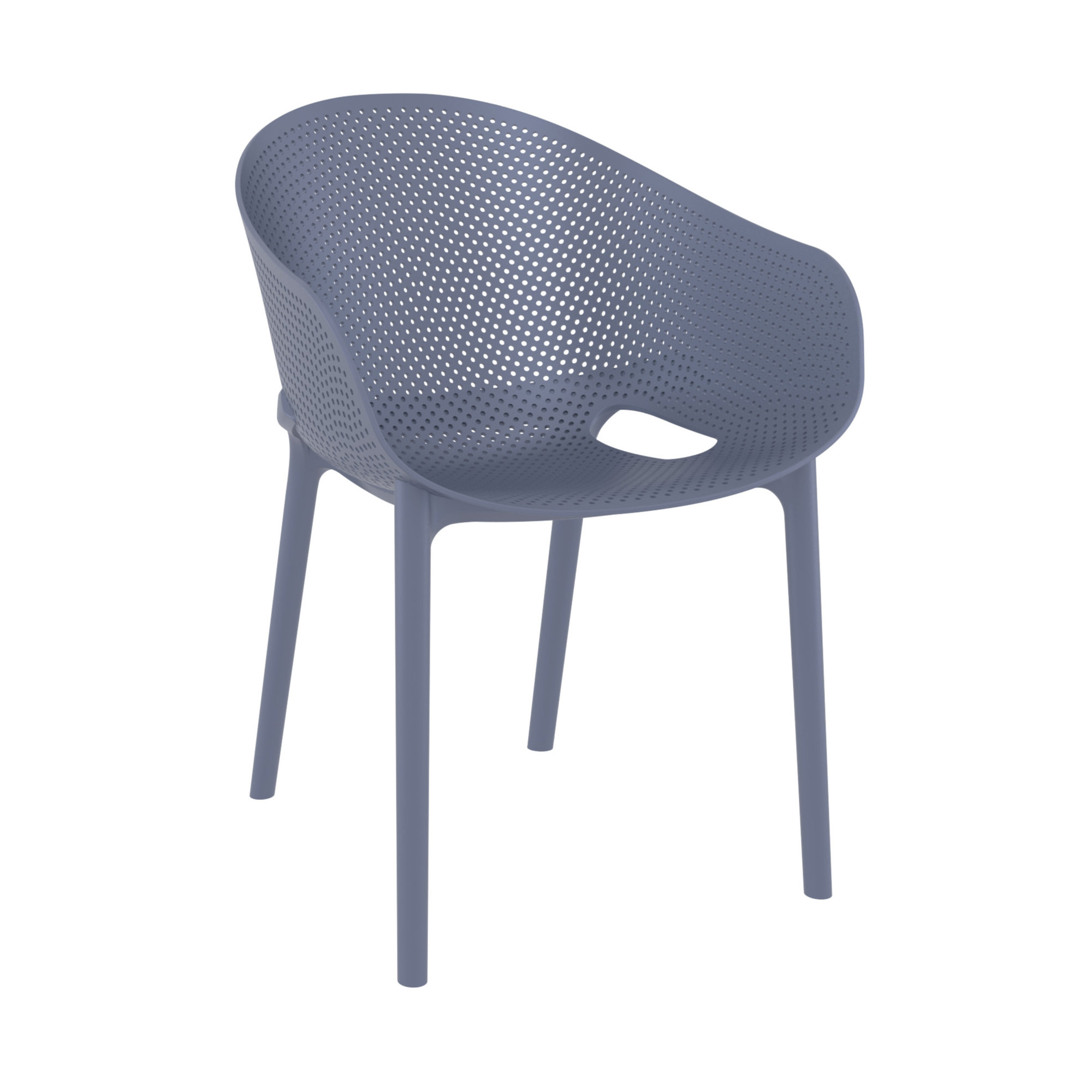 Farrah Sky Armchair 2 Person Seating Set, Dark Gray