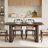 62" Rectangular Dining Table for 6–8, Wooden Kitchen Table with Double Pedestal Base, Sturdy Dining Table for Dining Room, Kitchen & Living Area-1859598228