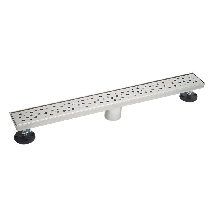 24" Linear Shower Drain with Raindrops Pattern Grate