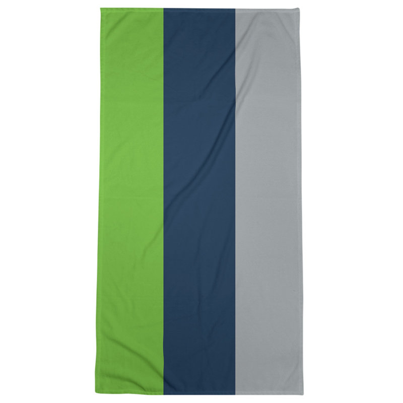 Cotton Blend Beach Towel, Gray/Blue/Gray