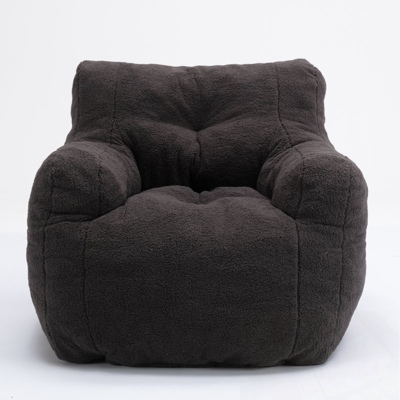 Teddy Fabric Tufted Foam Addilynn, Dark Gray