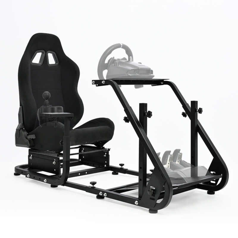 Anman Racing Simulator Cockpit with Seat Fits for Logitech G920 G923 Xbox, Not Include Steering wheel & Wheels & Pedals and Shifter Handbrake