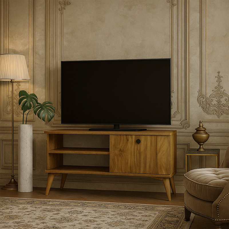 Jaseena Unfinished TV Stand, 35.40", Brown