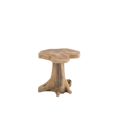 Basquez Solid Wood Abstract End Table