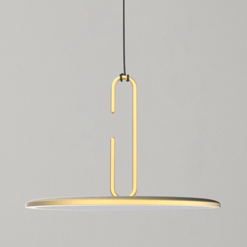 CLIP 1 - Light LED Pendant, 11" H x 15.7" W x 15.7" D, Gold, Black