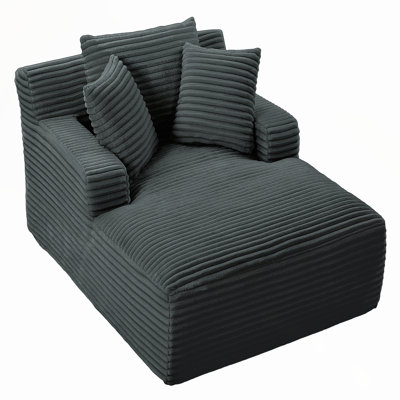 Chaise longue surdimensionnée pour l'intérieur, canapé rembourré en velours côtelé moderne, aucun assemblage requis, canapé-lit confortable pour le salon et le bureau