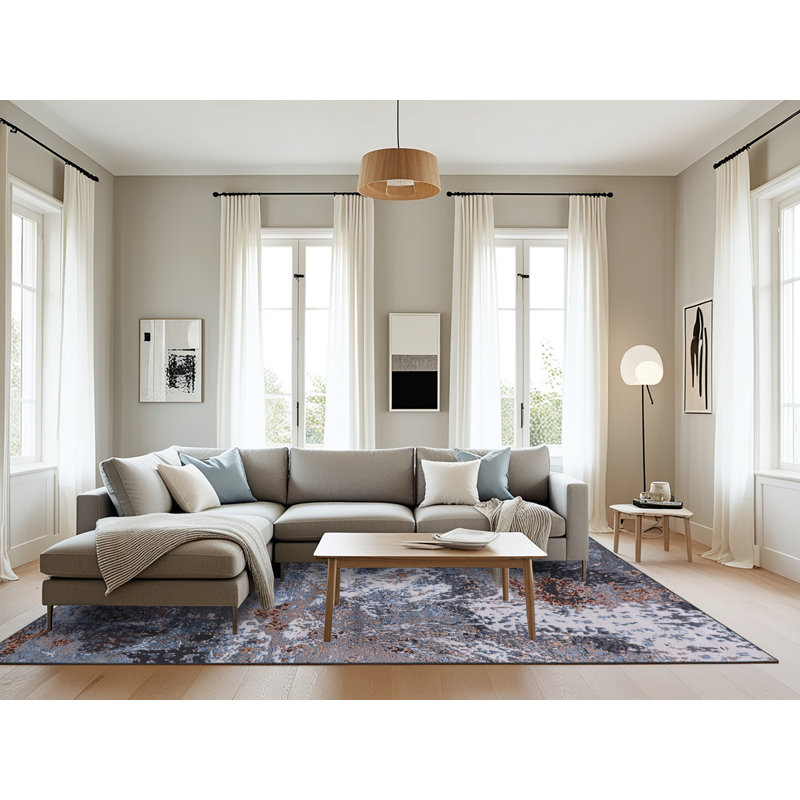 Tapis gris foncé Carnot, Rectangle 8 pi x 12 pi