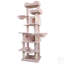 Tall Multi-Level Pink Cat Tree with Hammocks, Hanging Basket, Cat Cave, Removable Cushions, and Durable Scratching Posts for Indoor Cats