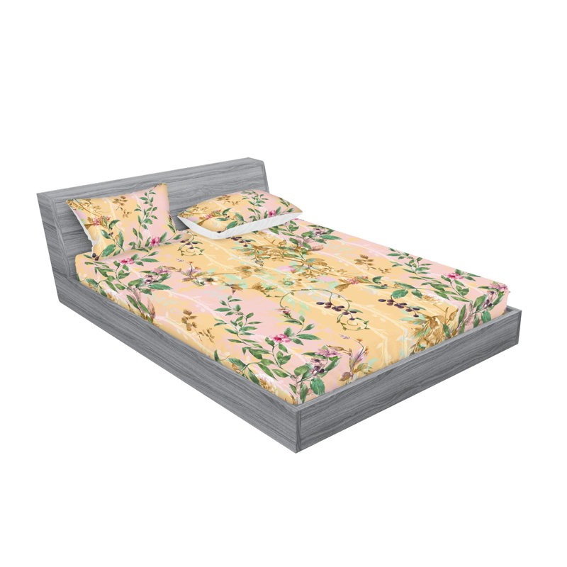 Drap-housse et taies décoratives 3 pièces Ambesonne, Ensemble de draps pour lit double avec 2 taies d'o