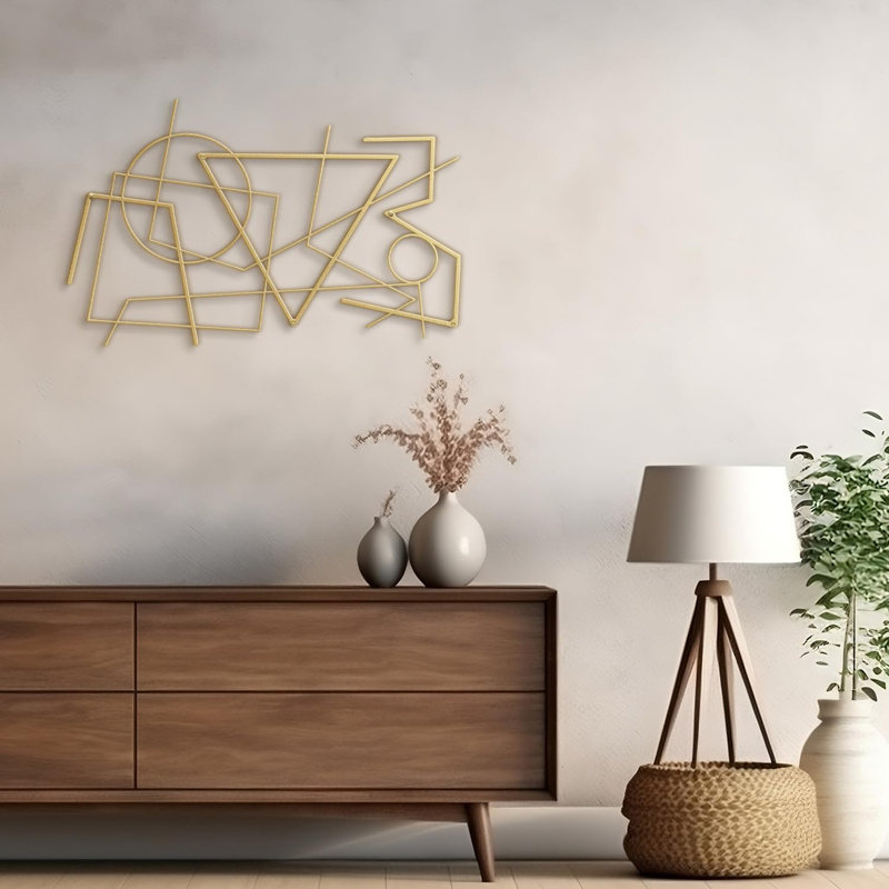 Wall Decor Metal, Gold, 12" H x 24" W x 0.05" D